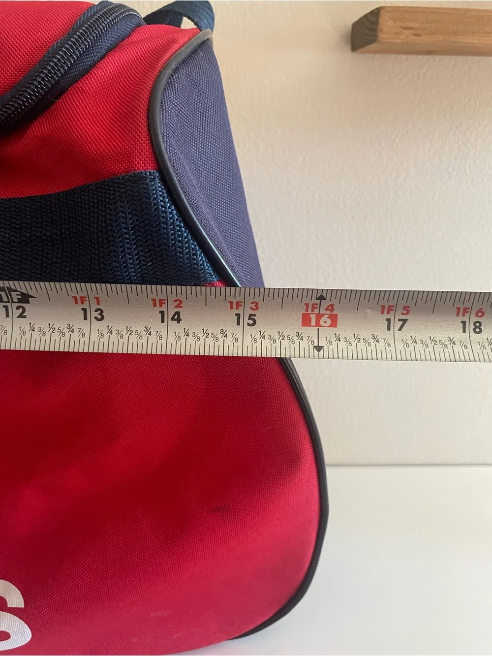 Adidas Red and Navy Blue Duffel Bag